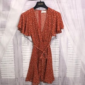 Copper floral dress